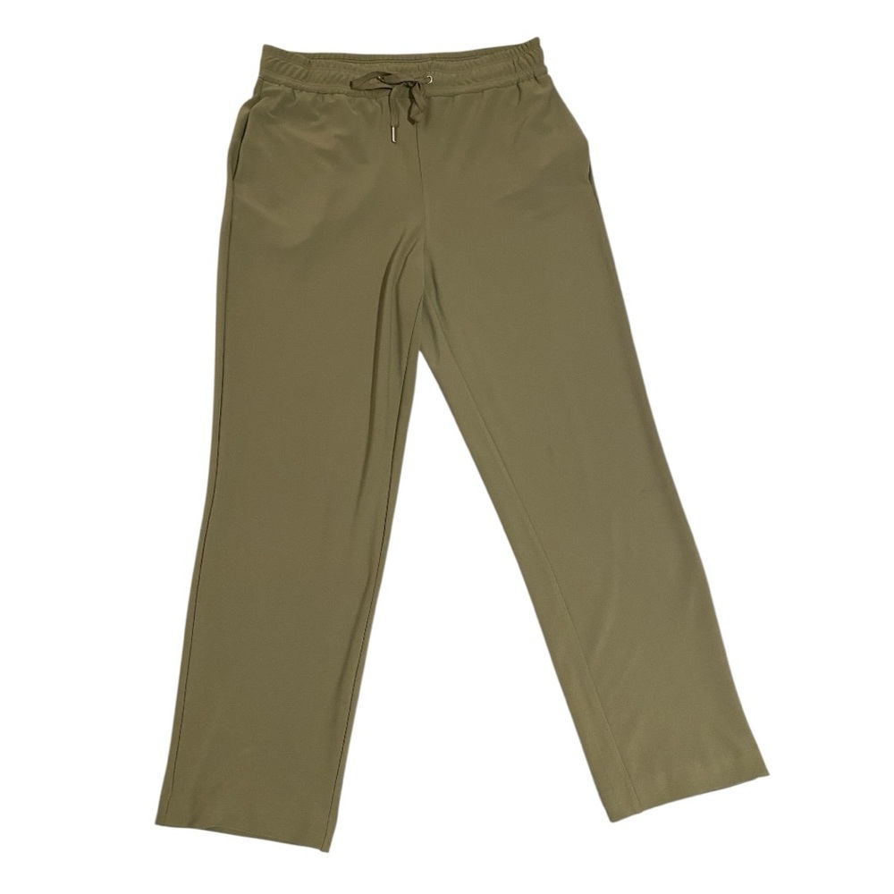 Joie Olive Green Pants Drawstring Waist Tapered Leg Slit Hem Cropped Size Medium